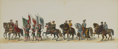 29141 Derde blad van de maskerade van de studenten van de Utrechtse hogeschool op 25 juni 1867, voorstellende het ...